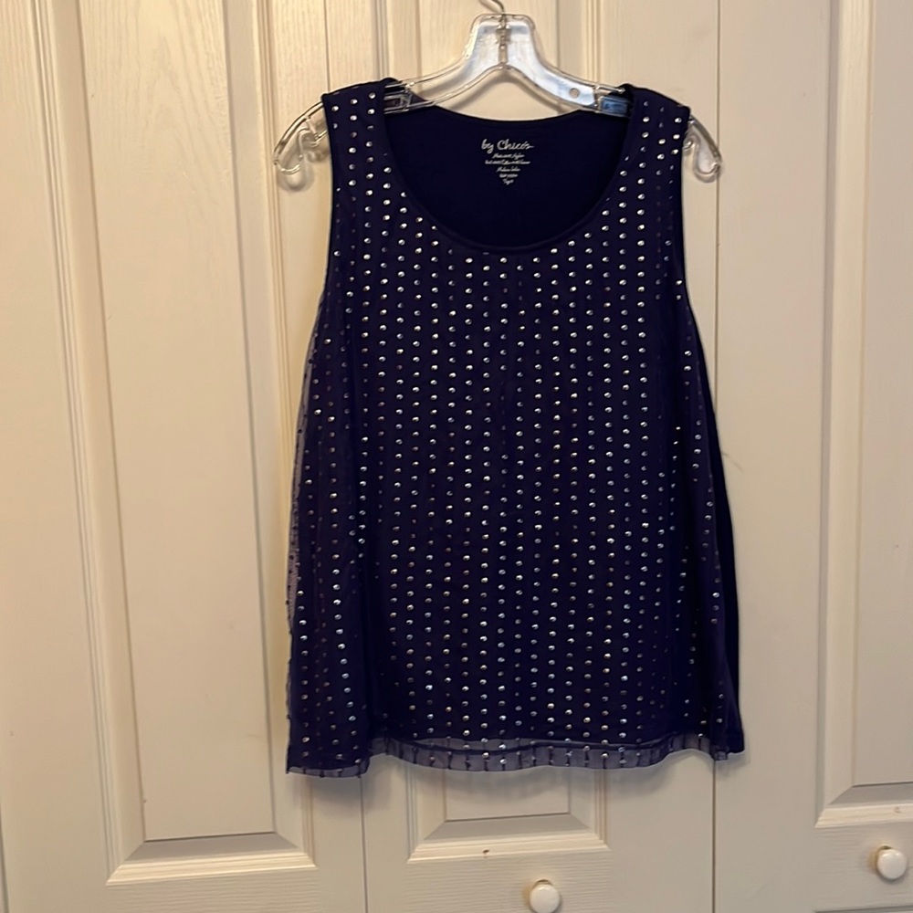Chico sleeveless top and jacket set midnight blue